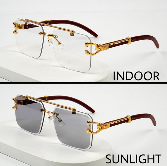 Transition Black- Rimless Sunglasses For Men