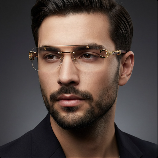 Transition Black- Rimless Sunglasses For Men