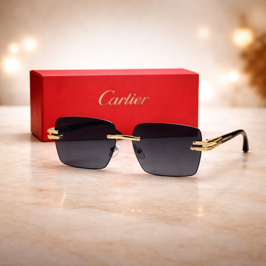 Crystal Clear Rimless Sunglasses